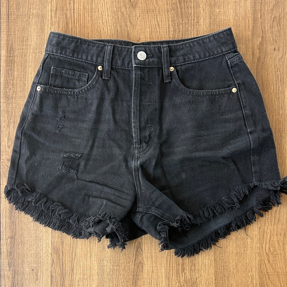 Wild Fable Black Frayed Jean Shorts